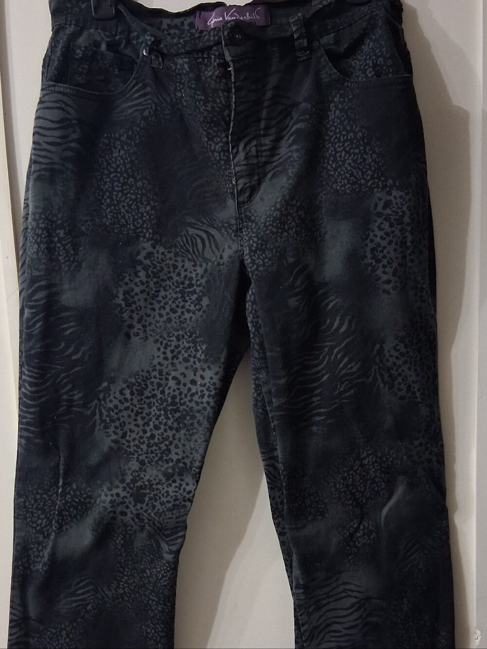 Womens Patterned Dark  Jeans - Casual Straight Fit Gloria Vanderbilt Y2k 2012